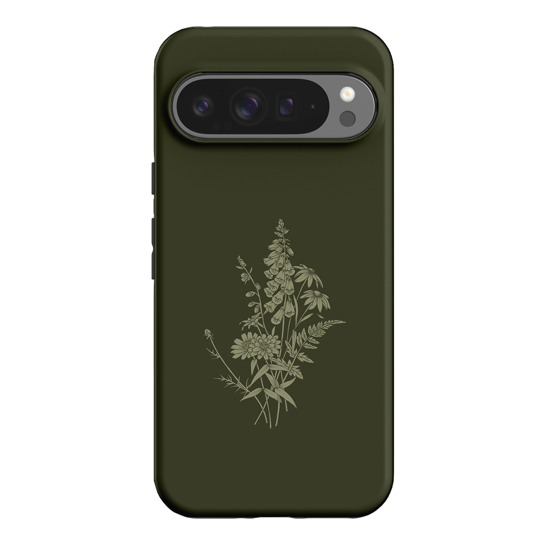 Wildflowers Olive Printed Phone Cases Google Pixel 9 Pro XL / Armoured by Typoflora - The Dairy