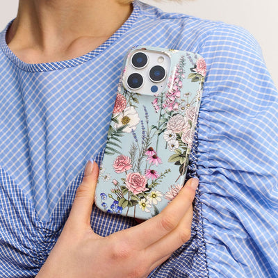 Garden Party Blue Printed Phone Cases iPhone 16 / Armoured by Typoflora - The Dairy