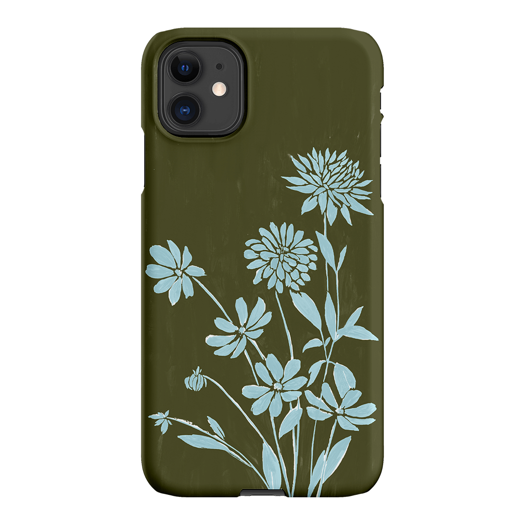 Dahlia Khaki Printed Phone Cases iPhone 11 / Snap by Typoflora - The Dairy