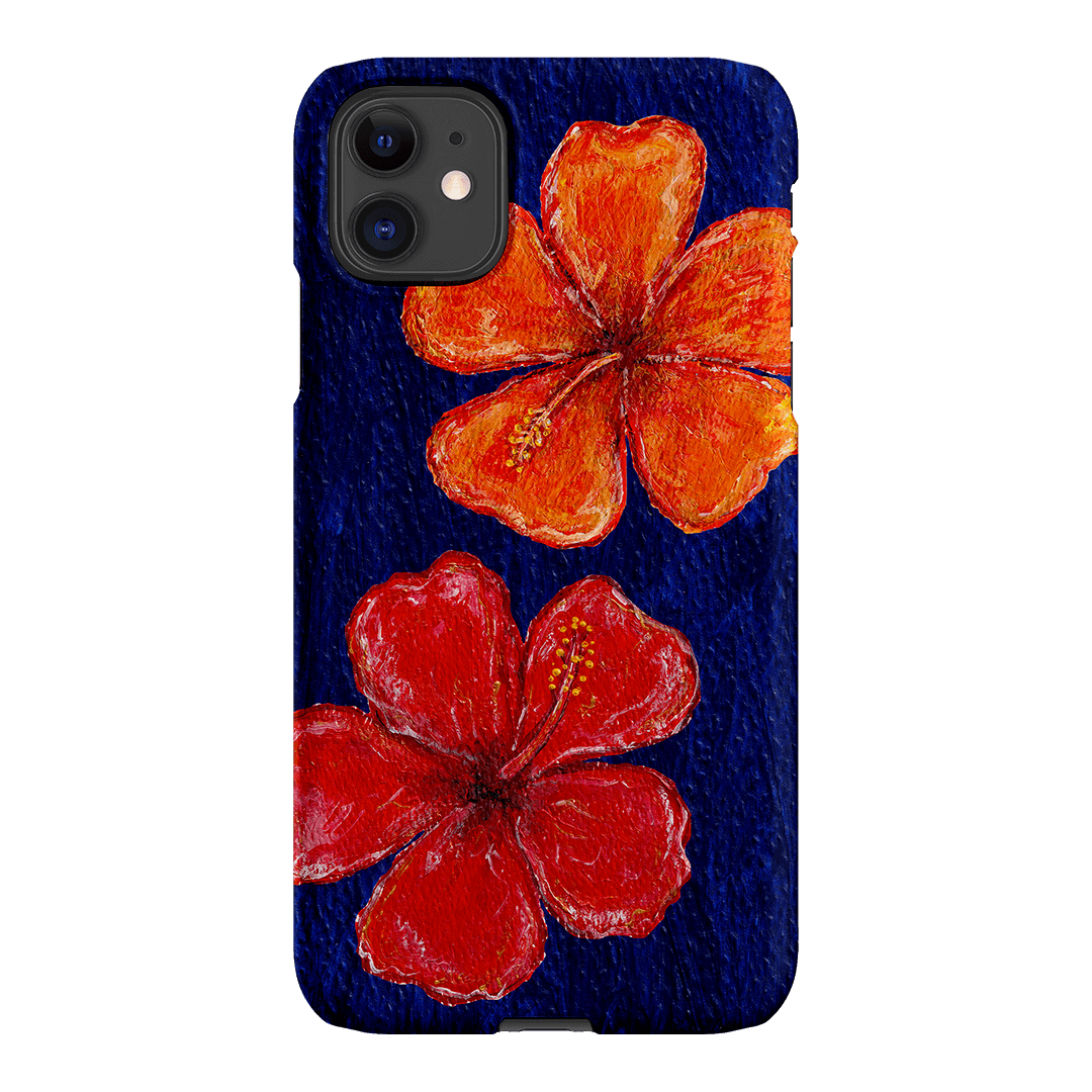 Hibiscus Flower Deep Blue Printed Phone Cases iPhone 11 / Snap by BG. Studio - The Dairy