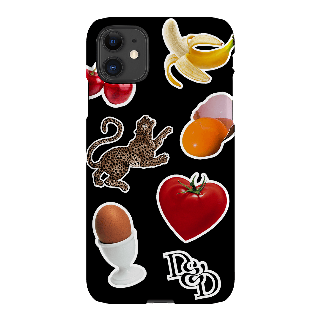 Sunday Stickers Black Printed Phone Cases by Desmond & Dempsey - The Dairy