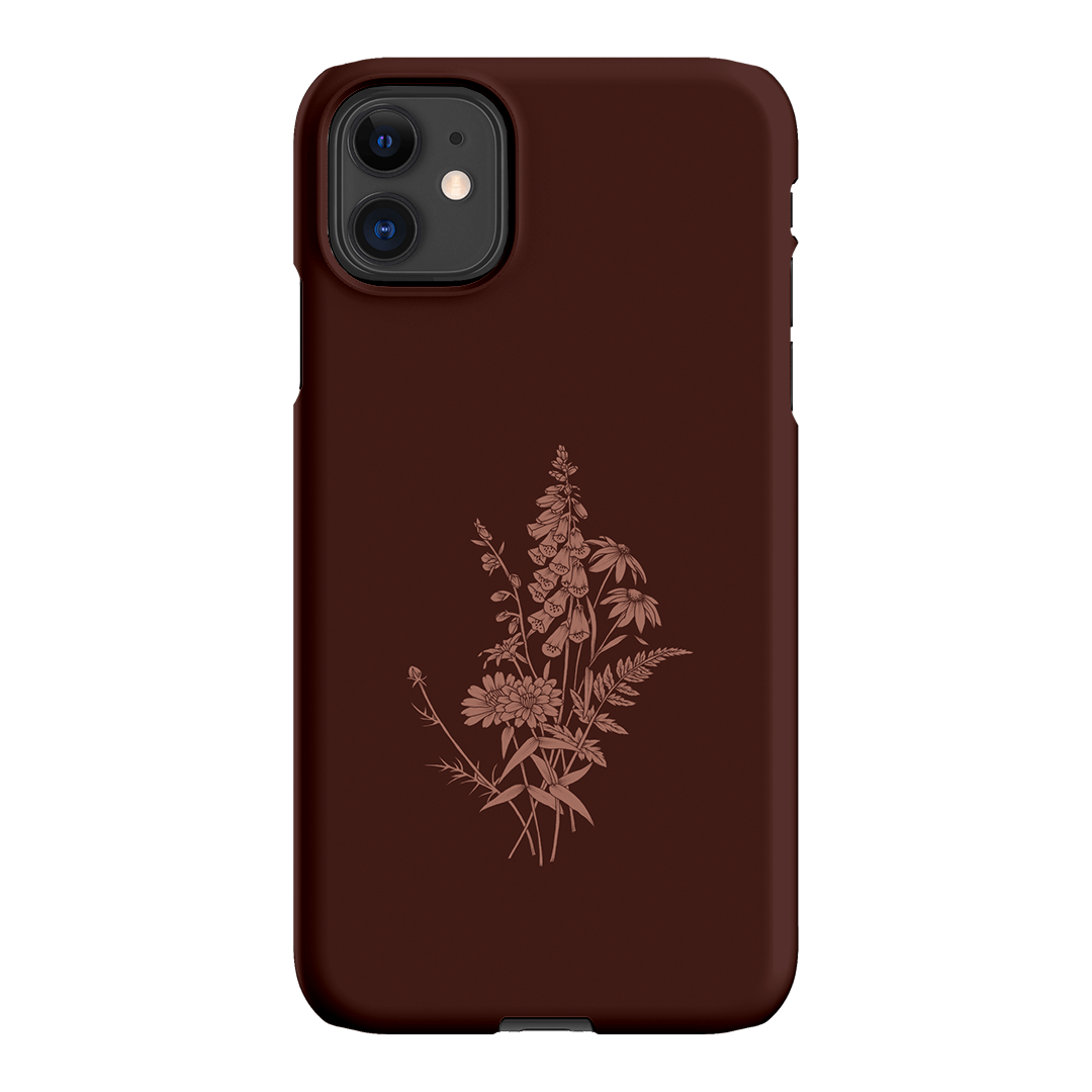 Wildflowers Mocha Printed Phone Cases iPhone 11 / Snap by Typoflora - The Dairy
