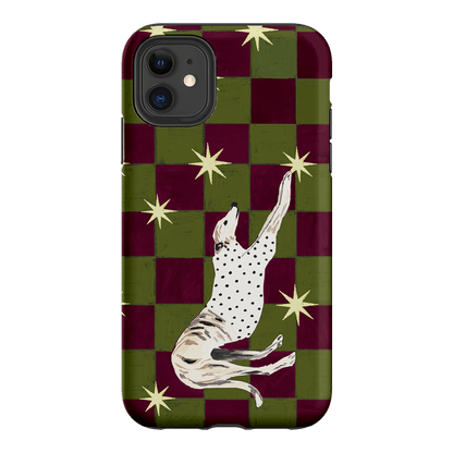 Check Greyhound Green Printed Phone Cases iPhone 11 / Armoured by Lisa Hu - The Dairy
