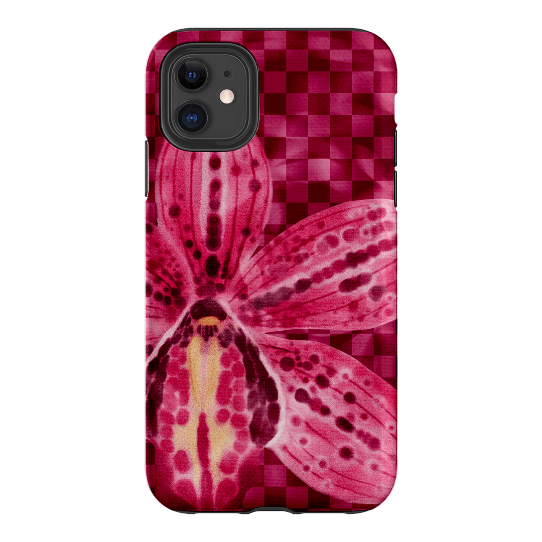 Check Orchid Printed Phone Cases iPhone 11 / Armoured by Sally Hungerford - The Dairy