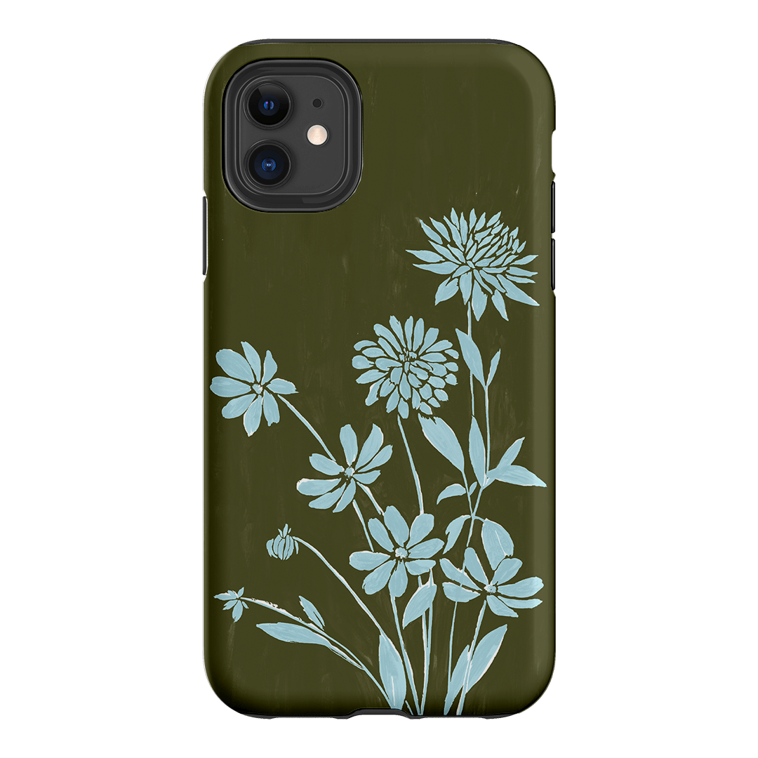 Dahlia Khaki Printed Phone Cases iPhone 11 / Armoured by Typoflora - The Dairy