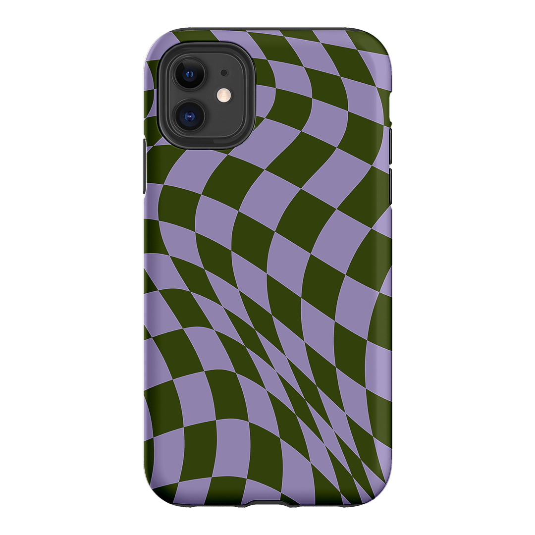 Wavy Check Forest on Lilac Matte Case Matte Phone Cases iPhone 11 / Armoured by The Dairy - The Dairy