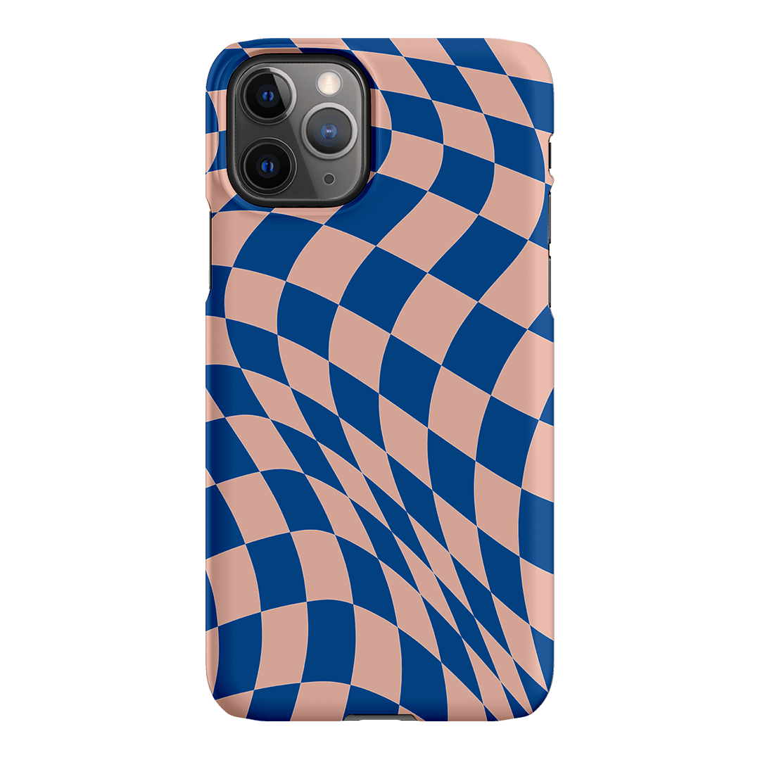 Wavy Check Cobalt on Blush Matte Case Matte Phone Cases iPhone 11 Pro / Snap by The Dairy - The Dairy