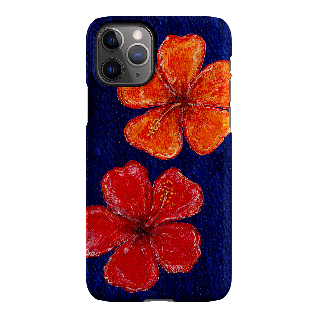 Hibiscus Flower Deep Blue Printed Phone Cases iPhone 11 Pro / Snap by BG. Studio - The Dairy