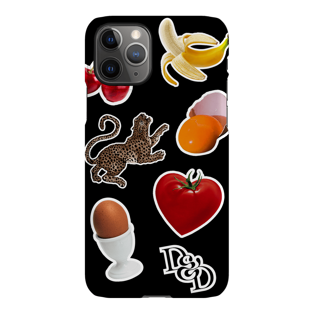 Sunday Stickers Black Printed Phone Cases by Desmond & Dempsey - The Dairy