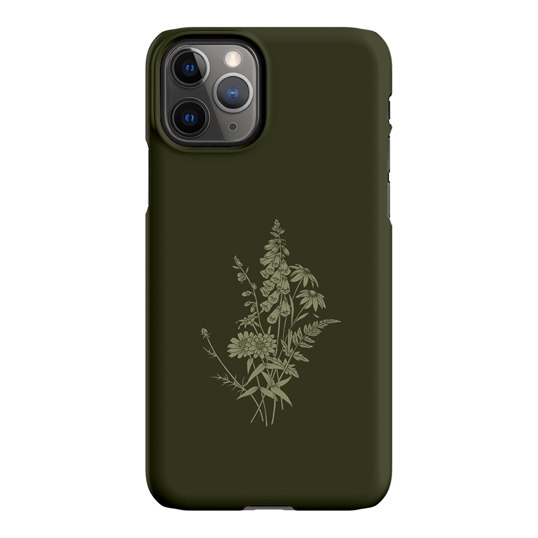 Wildflowers Olive Printed Phone Cases iPhone 11 Pro / Snap by Typoflora - The Dairy