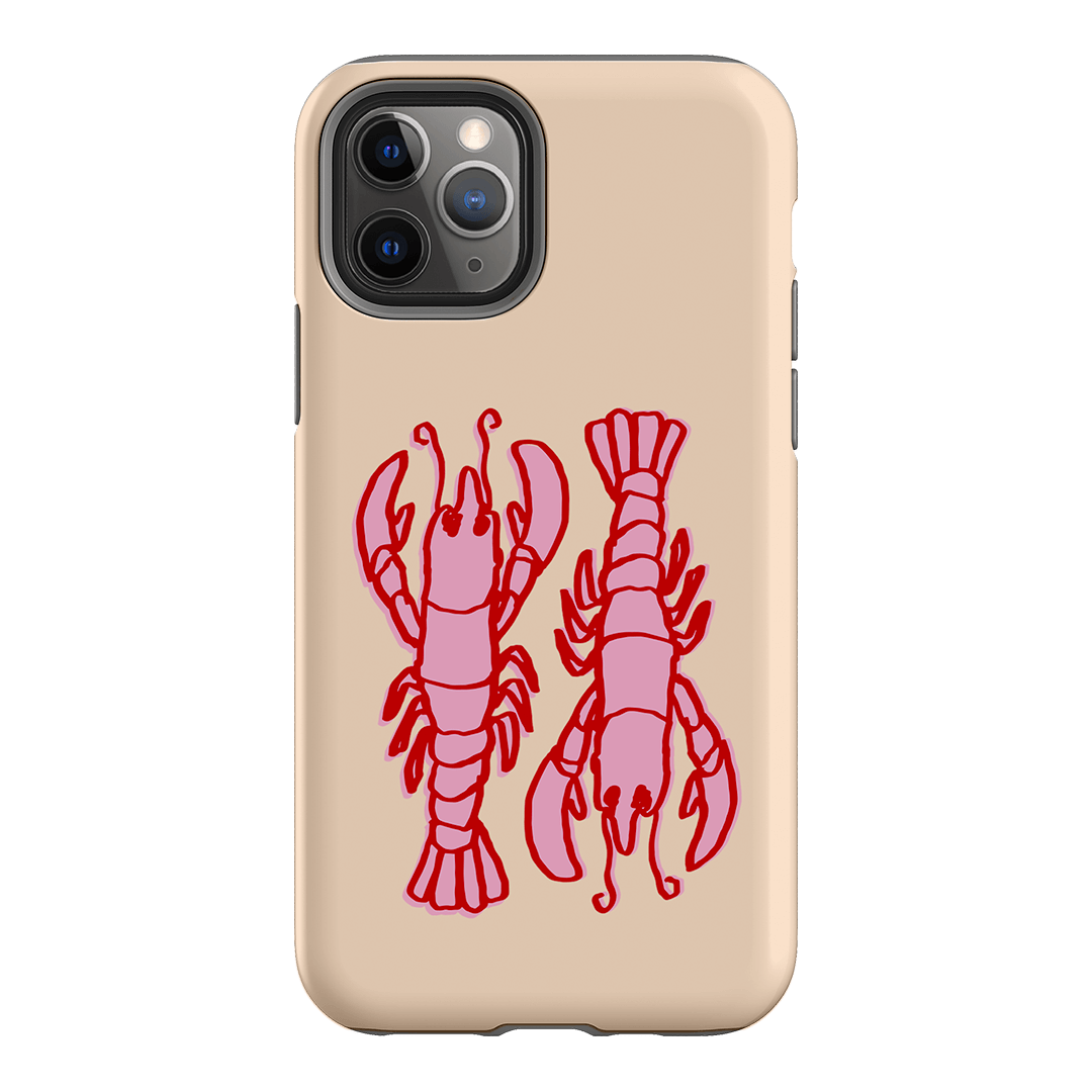 Lobster Love Peach Printed Phone Cases iPhone 11 Pro / Armoured by The Dairy - The Dairy