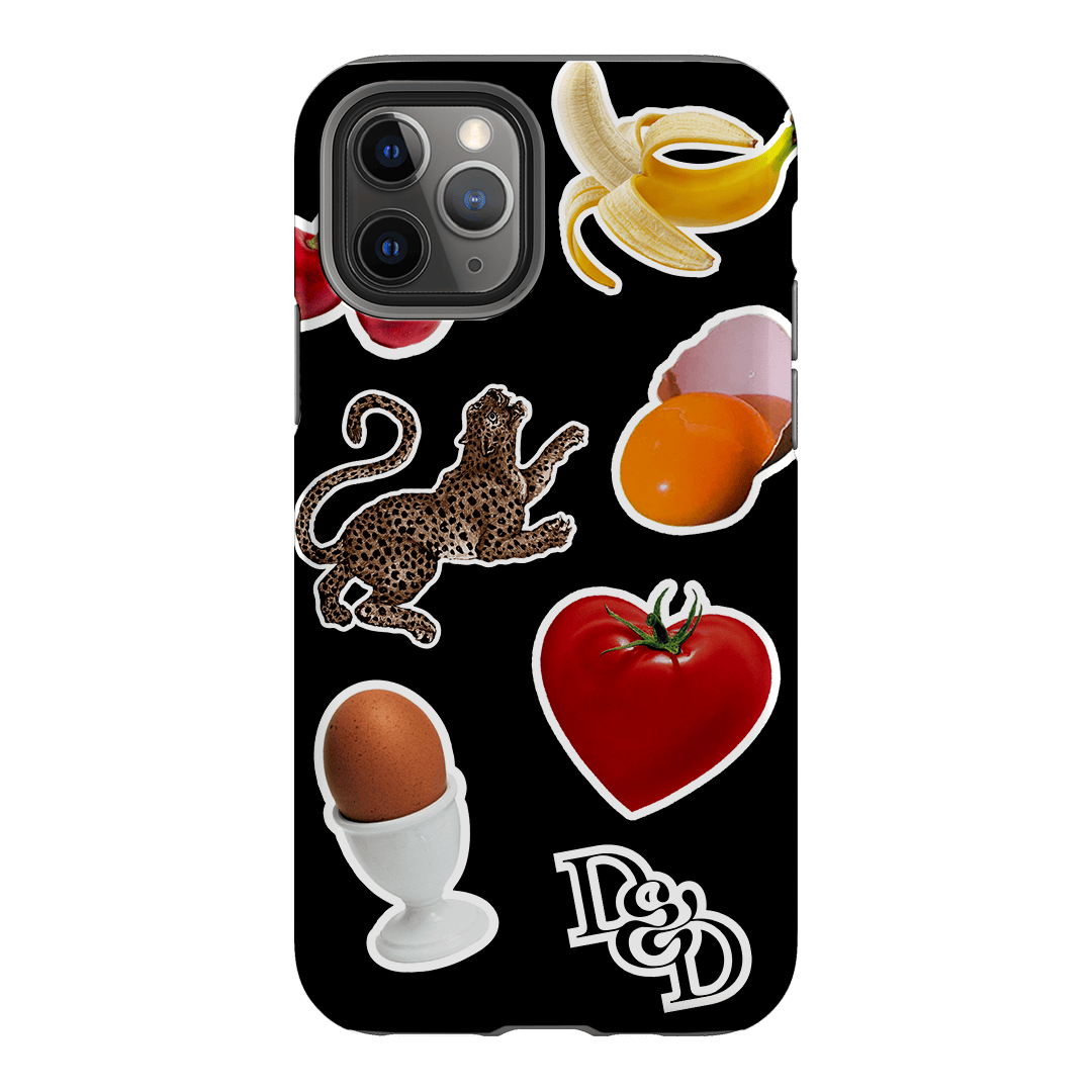 Sunday Stickers Black Printed Phone Cases by Desmond & Dempsey - The Dairy