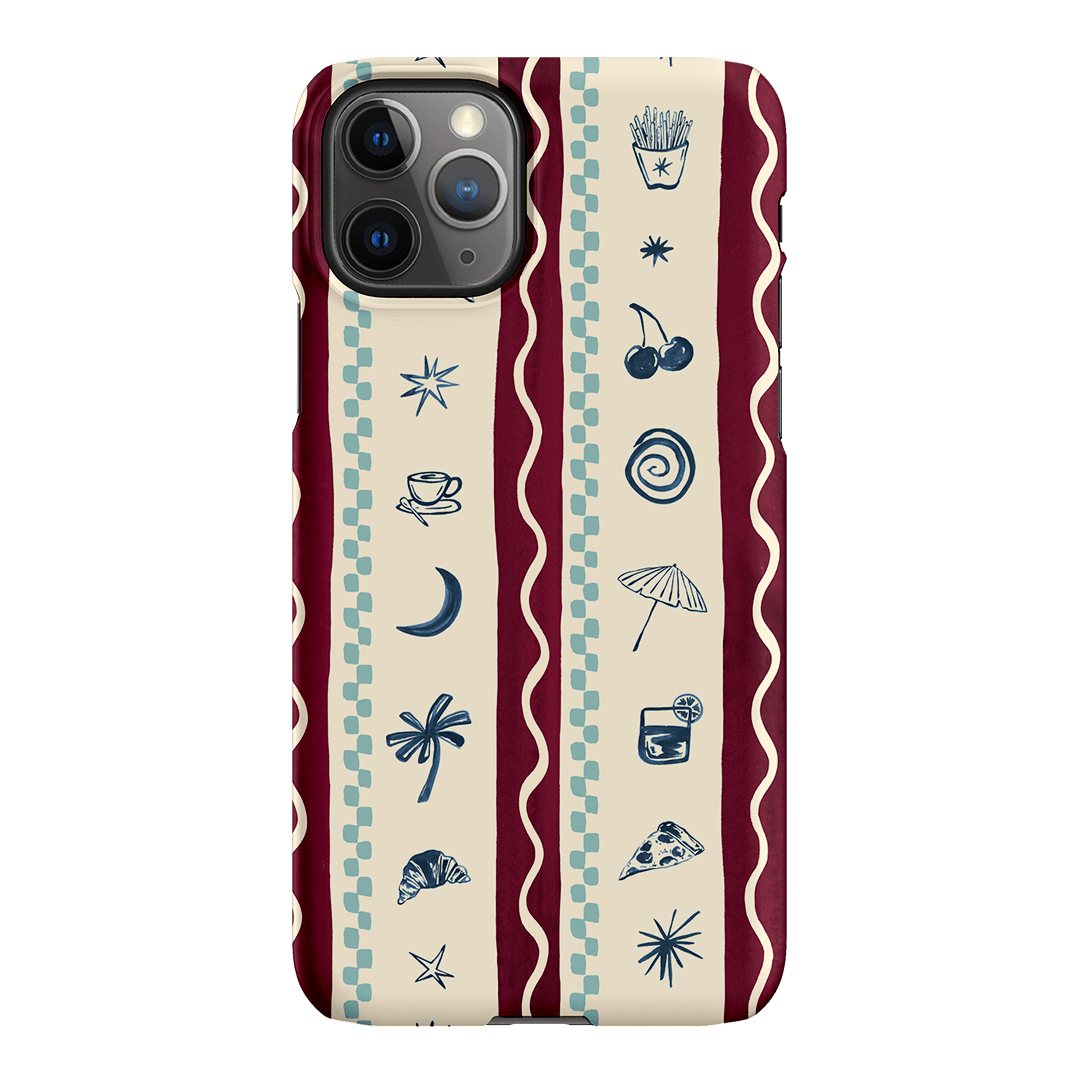 Summer Snacks Burgundy Printed Phone Cases iPhone 11 Pro Max / Snap by Charlie Taylor - The Dairy