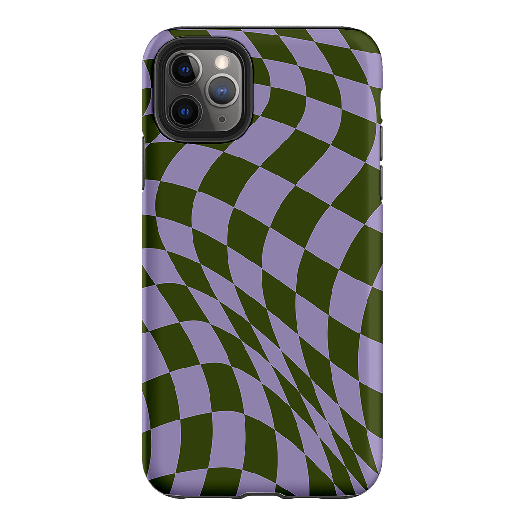 Wavy Check Forest on Lilac Matte Case Matte Phone Cases iPhone 11 Pro Max / Armoured by The Dairy - The Dairy