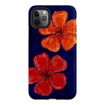 Hibiscus Flower Deep Blue Printed Phone Cases iPhone 11 Pro Max / Armoured by BG. Studio - The Dairy