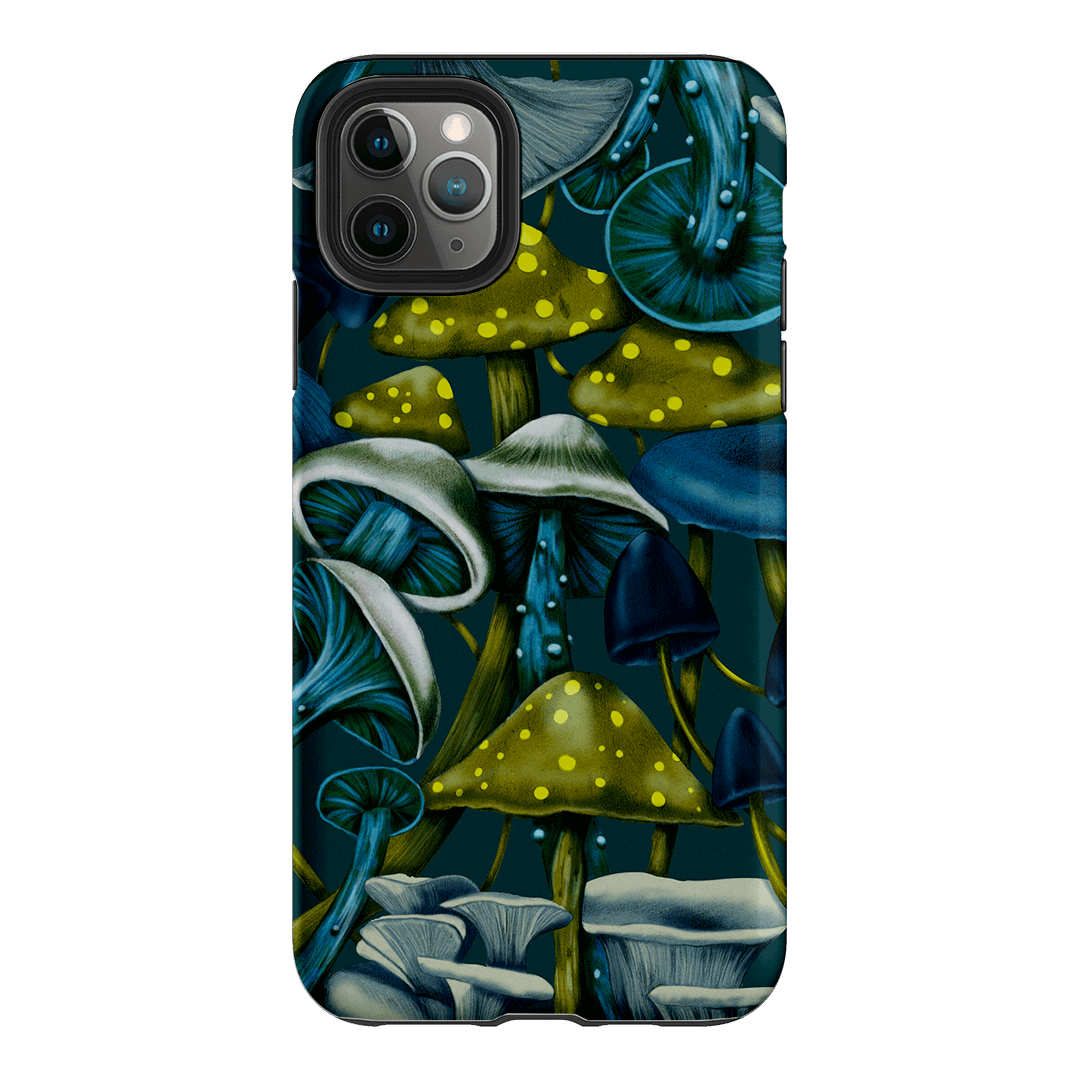 Shrooms Blue Printed Phone Cases iPhone 11 Pro Max / Armoured by Kelly Thompson - The Dairy