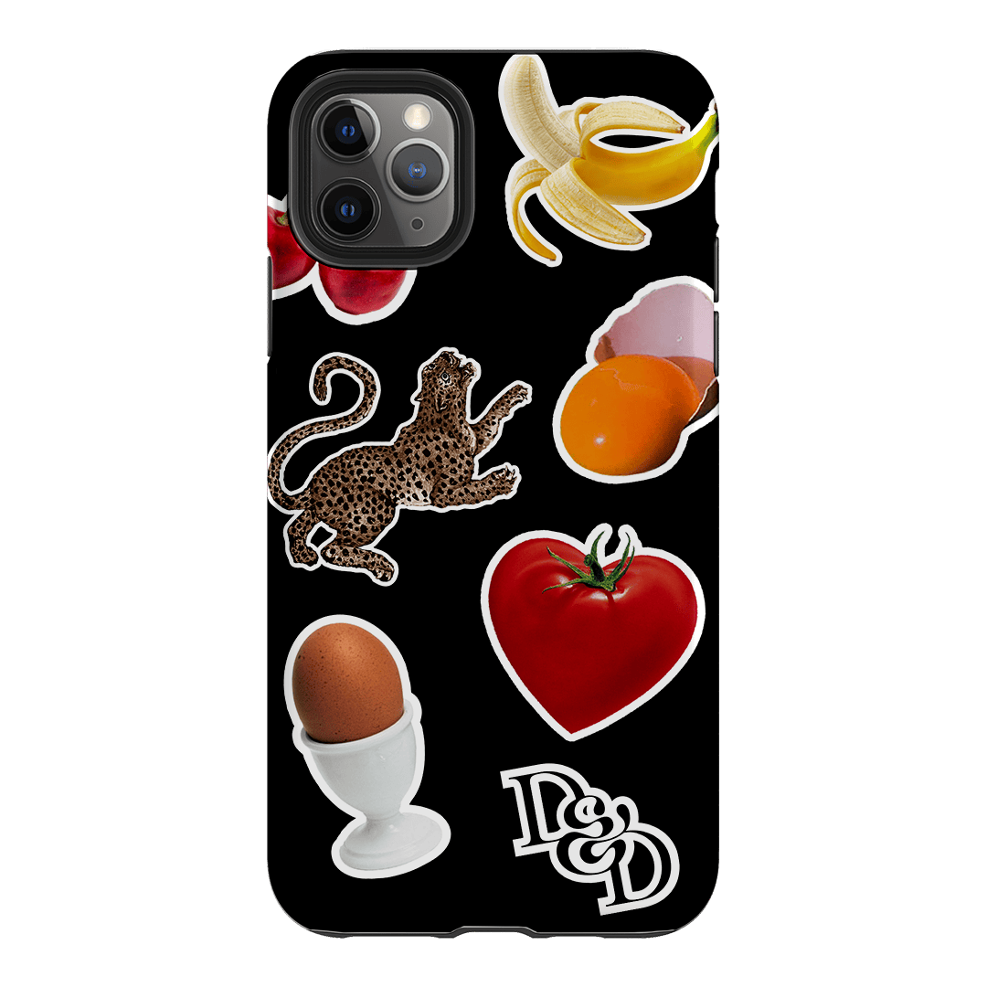 Sunday Stickers Black Printed Phone Cases by Desmond & Dempsey - The Dairy