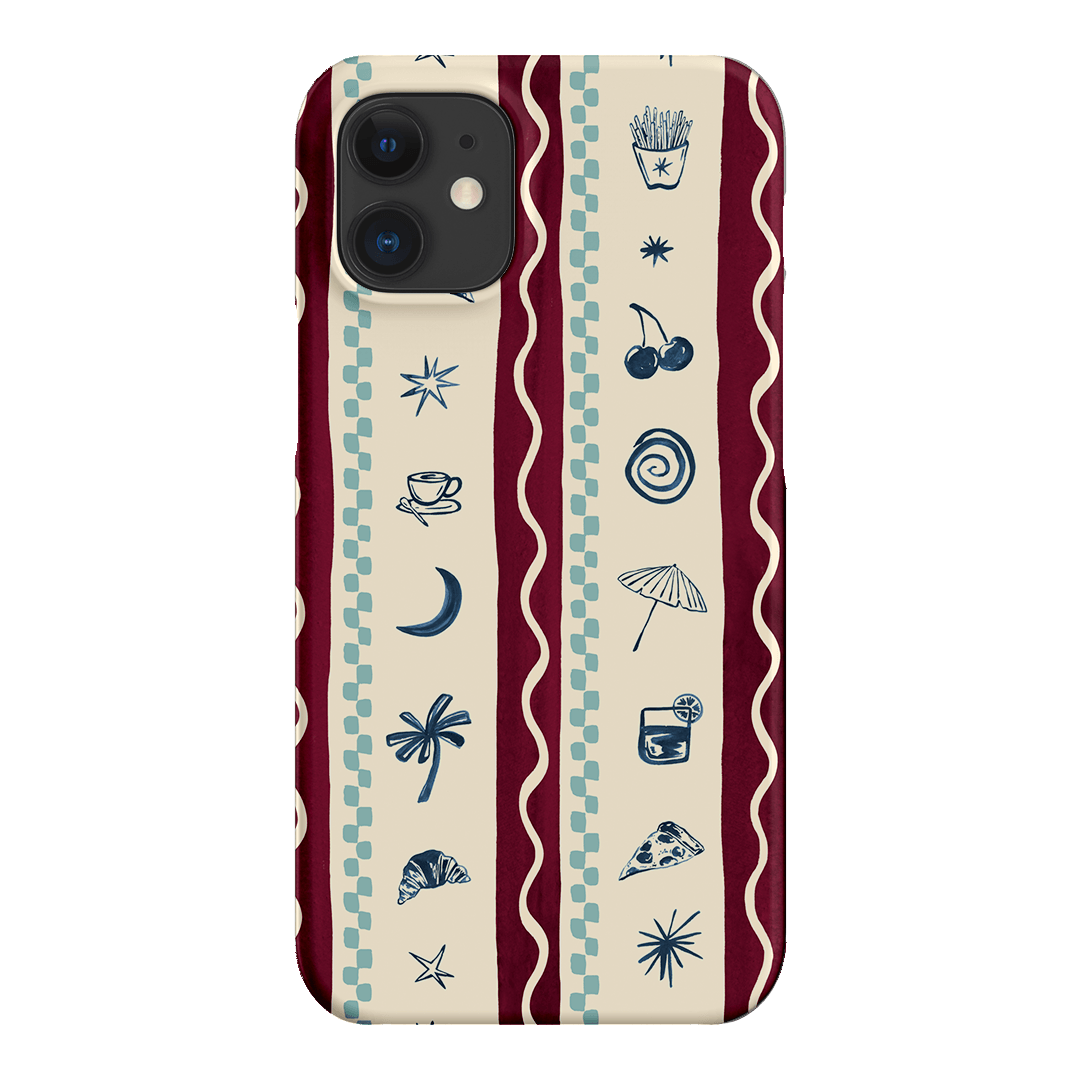 Summer Snacks Burgundy Printed Phone Cases iPhone 12 / Snap by Charlie Taylor - The Dairy