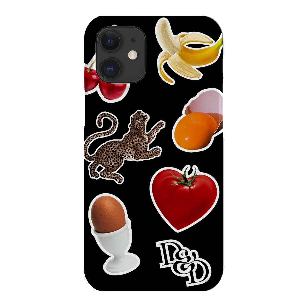 Sunday Stickers Black Printed Phone Cases by Desmond & Dempsey - The Dairy