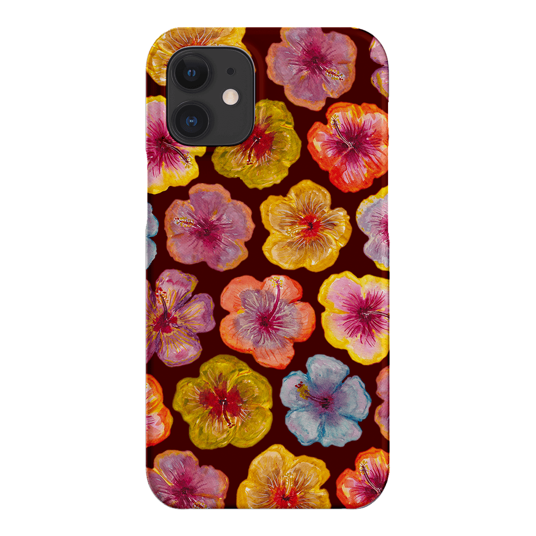 Hibiscus Holiday Rouge Printed Phone Cases iPhone 12 Mini / Snap by BG. Studio - The Dairy