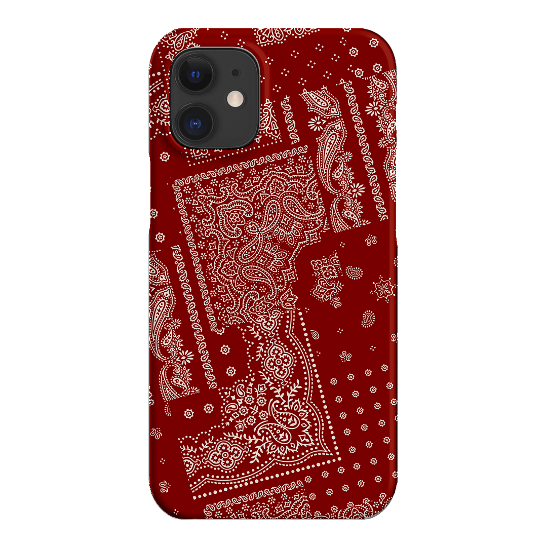 Paisley Crimson Printed Phone Cases iPhone 12 Mini / Snap by The Dairy - The Dairy