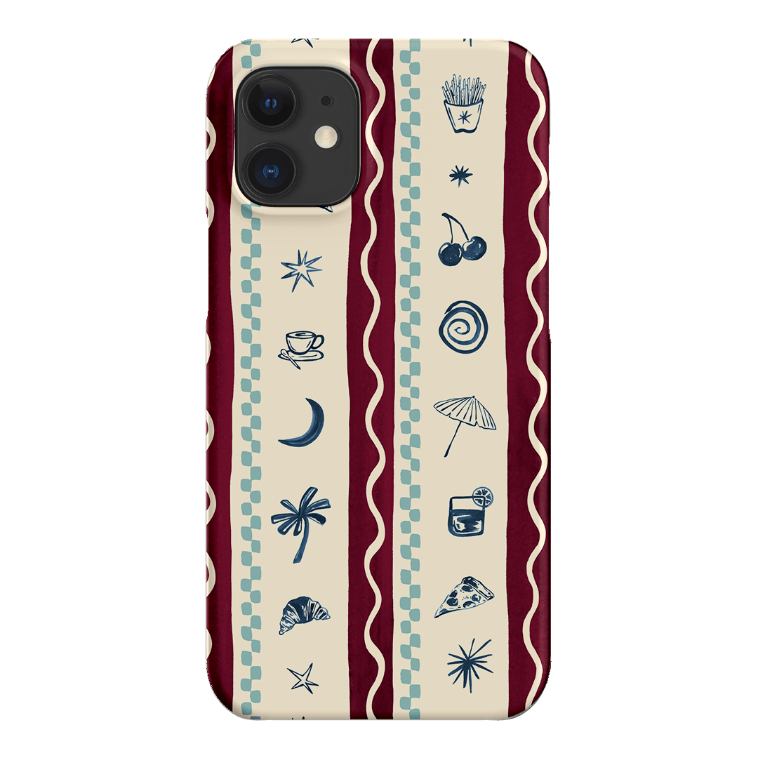 Summer Snacks Burgundy Printed Phone Cases iPhone 12 Mini / Snap by Charlie Taylor - The Dairy