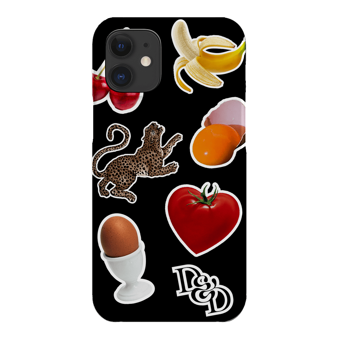 Sunday Stickers Black Printed Phone Cases by Desmond & Dempsey - The Dairy