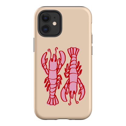 Lobster Love Peach Printed Phone Cases iPhone 12 Mini / Armoured by The Dairy - The Dairy