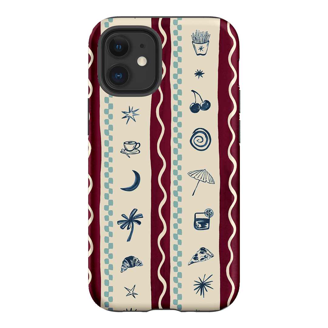 Summer Snacks Burgundy Printed Phone Cases iPhone 12 Mini / Armoured by Charlie Taylor - The Dairy