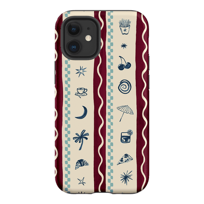 Summer Snacks Burgundy Printed Phone Cases iPhone 12 Mini / Armoured by Charlie Taylor - The Dairy