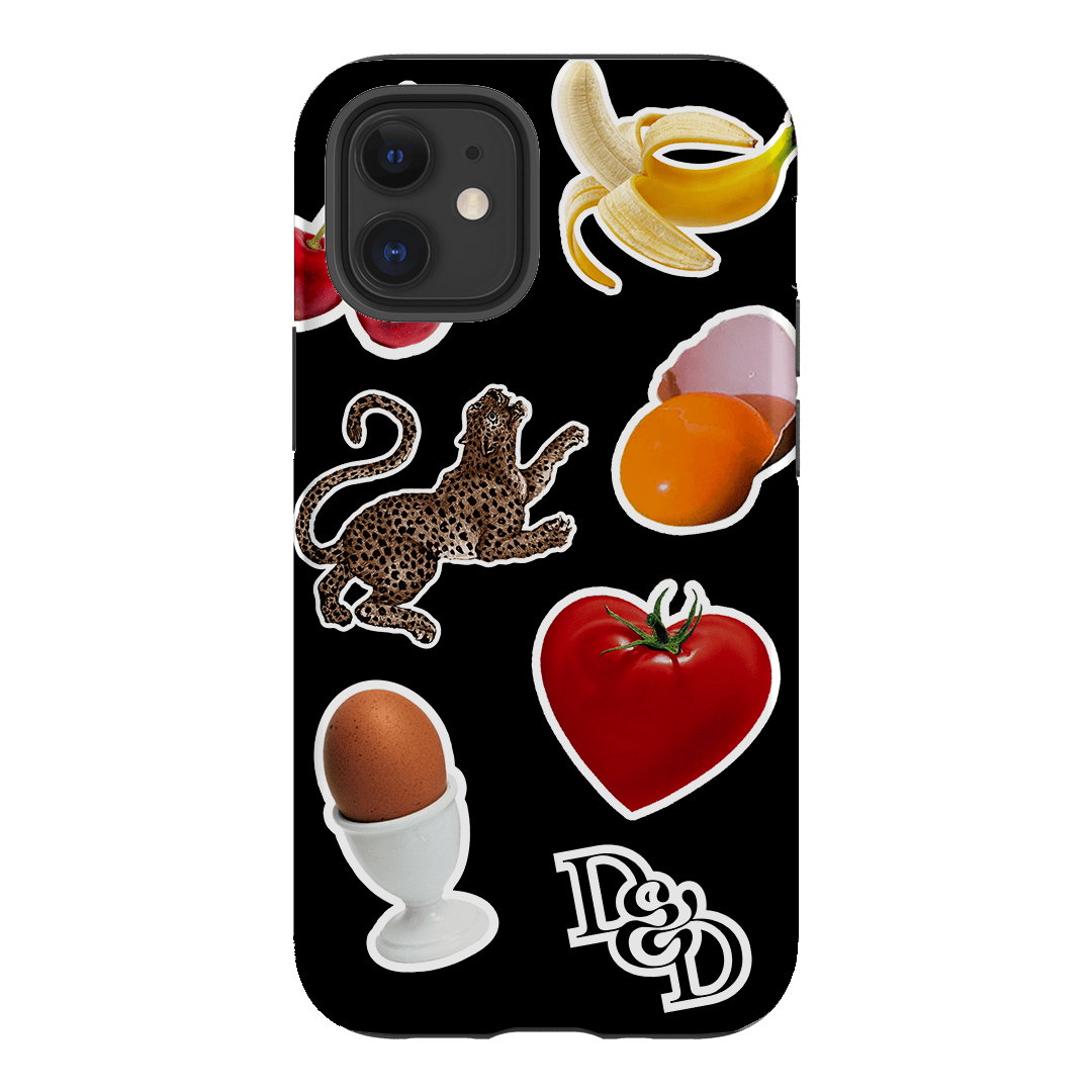 Sunday Stickers Black Printed Phone Cases by Desmond & Dempsey - The Dairy