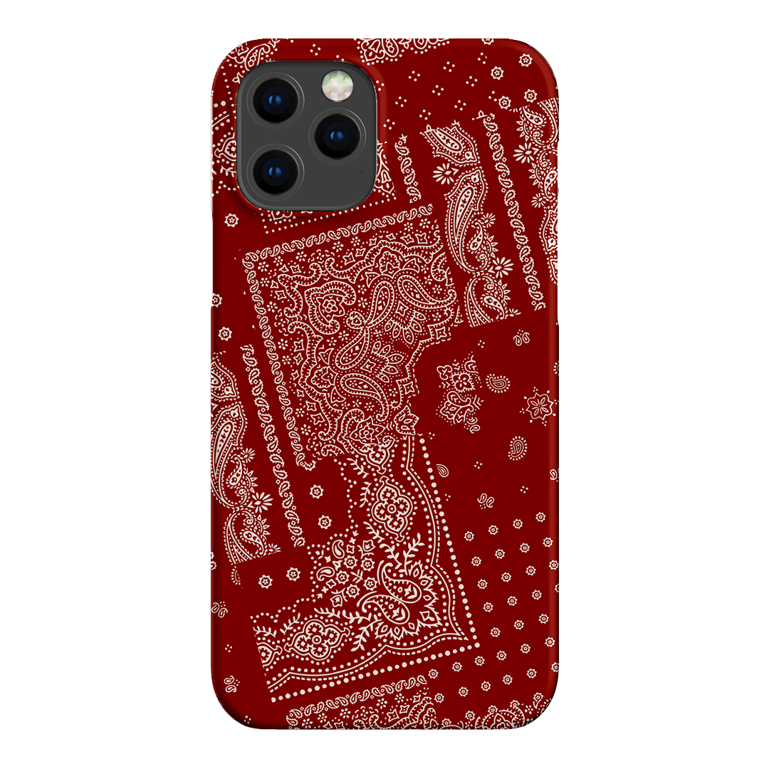 Paisley Crimson Printed Phone Cases iPhone 12 Pro / Snap by The Dairy - The Dairy