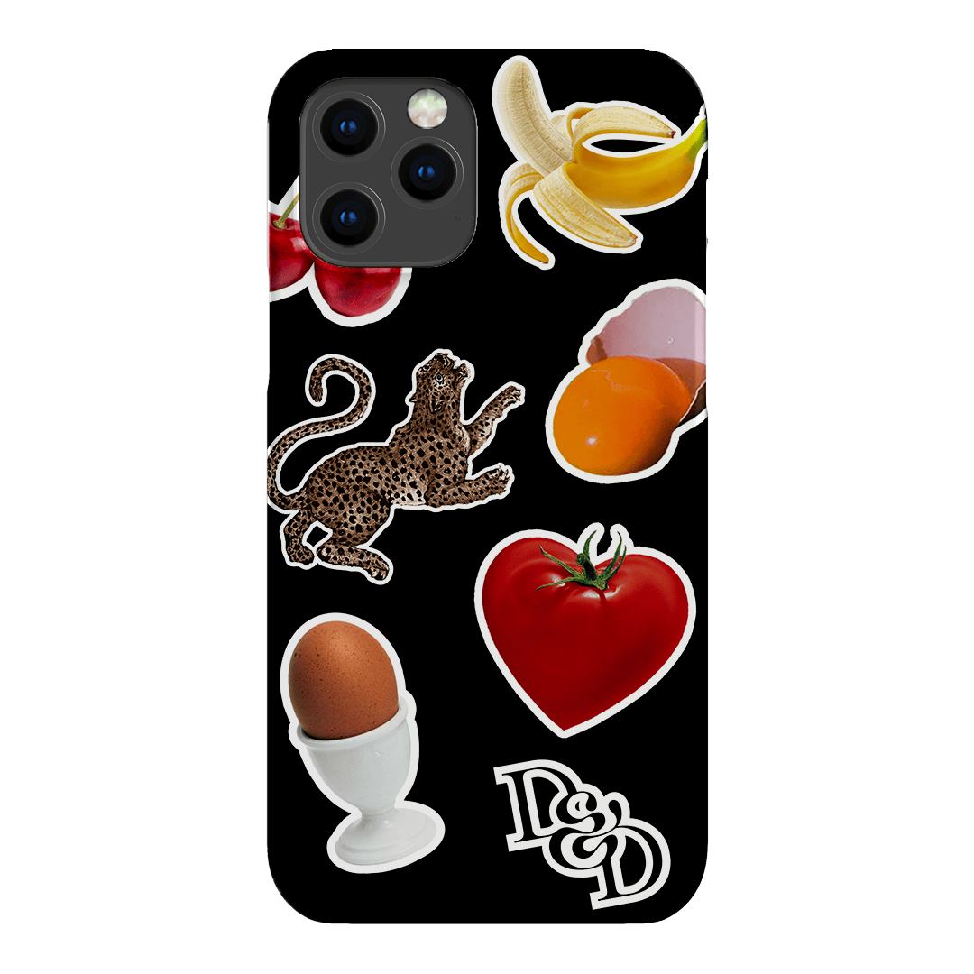 Sunday Stickers Black Printed Phone Cases by Desmond & Dempsey - The Dairy