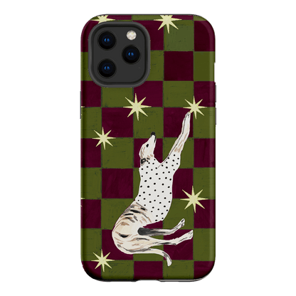 Check Greyhound Green Printed Phone Cases iPhone 12 Pro / Armoured by Lisa Hu - The Dairy