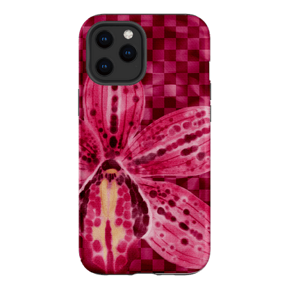 Check Orchid Printed Phone Cases iPhone 12 Pro / Armoured by Sally Hungerford - The Dairy