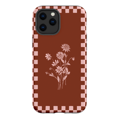 Dahlia Check Printed Phone Cases iPhone 12 Pro / Armoured by Typoflora - The Dairy