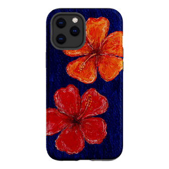 Hibiscus Flower Deep Blue Printed Phone Cases iPhone 12 Pro / Armoured by BG. Studio - The Dairy