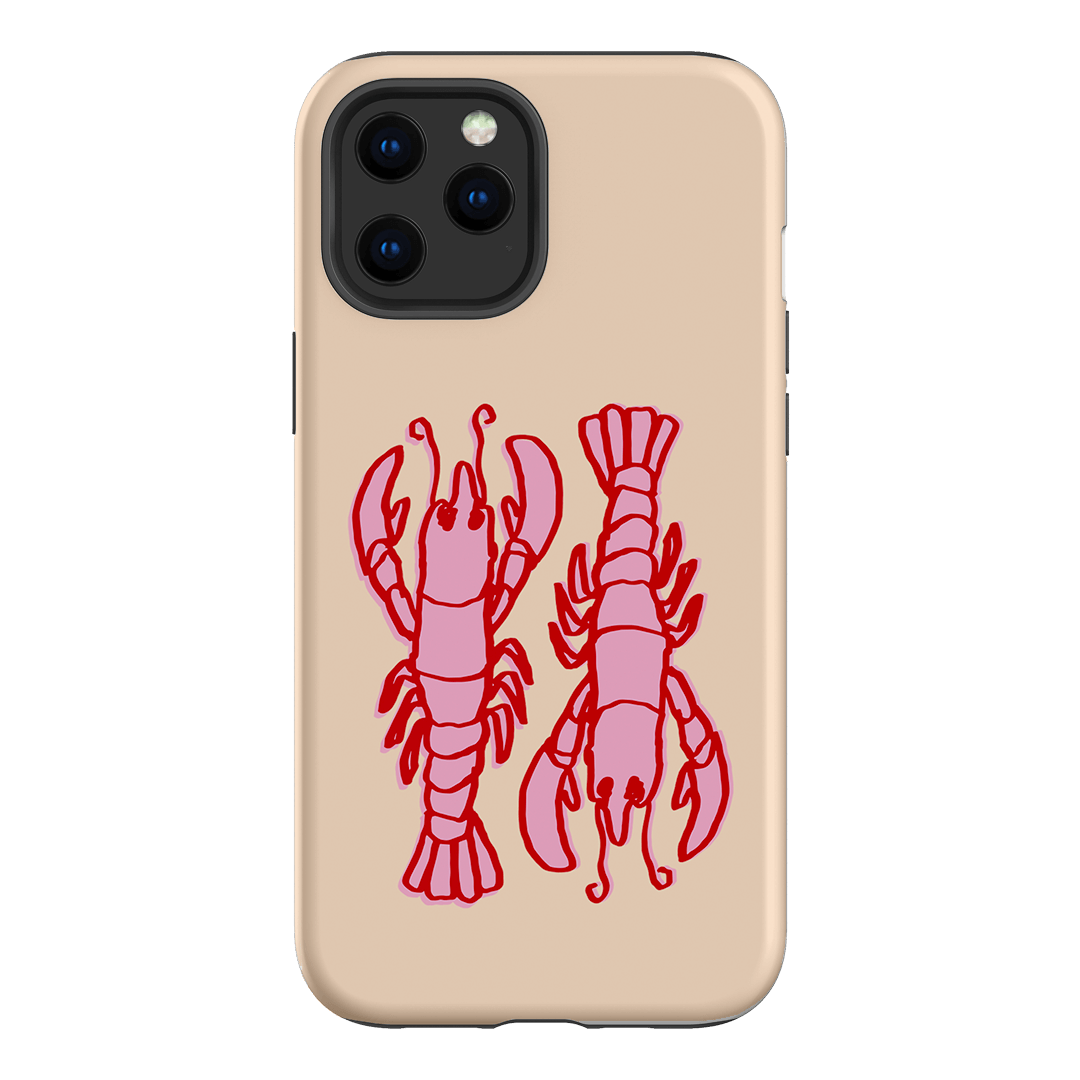 Lobster Love Peach Printed Phone Cases iPhone 12 Pro / Armoured by The Dairy - The Dairy