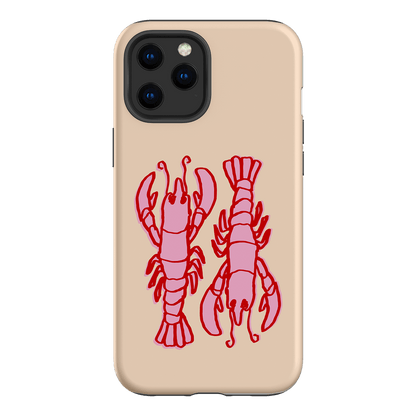 Lobster Love Peach Printed Phone Cases iPhone 12 Pro / Armoured by The Dairy - The Dairy