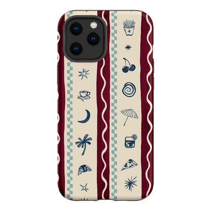 Summer Snacks Burgundy Printed Phone Cases iPhone 12 Pro / Armoured by Charlie Taylor - The Dairy