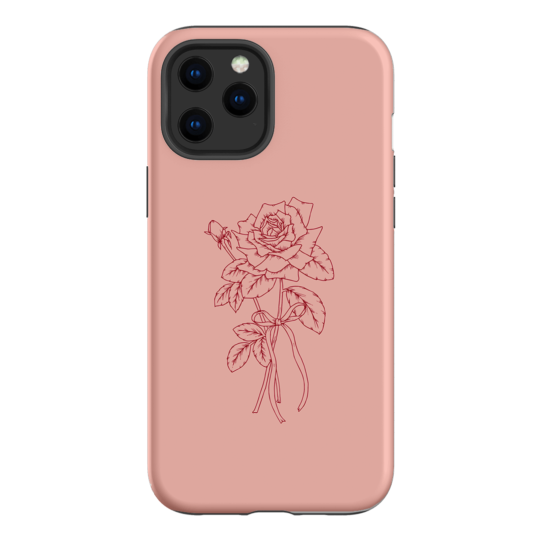 Pink Rose Printed Phone Cases iPhone 12 Pro / Armoured by Typoflora - The Dairy