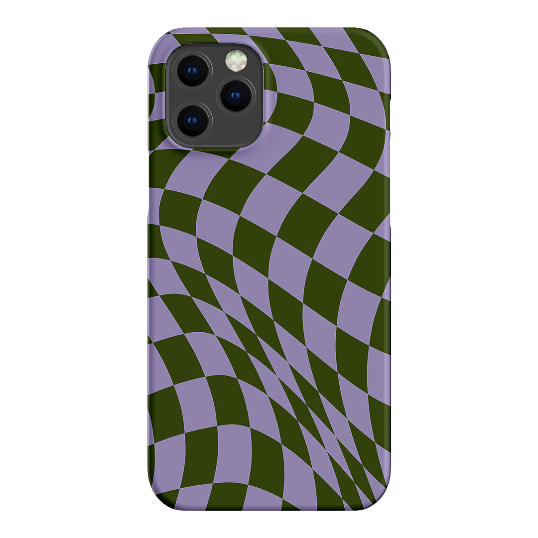 Wavy Check Forest on Lilac Matte Case Matte Phone Cases iPhone 12 Pro Max / Snap by The Dairy - The Dairy