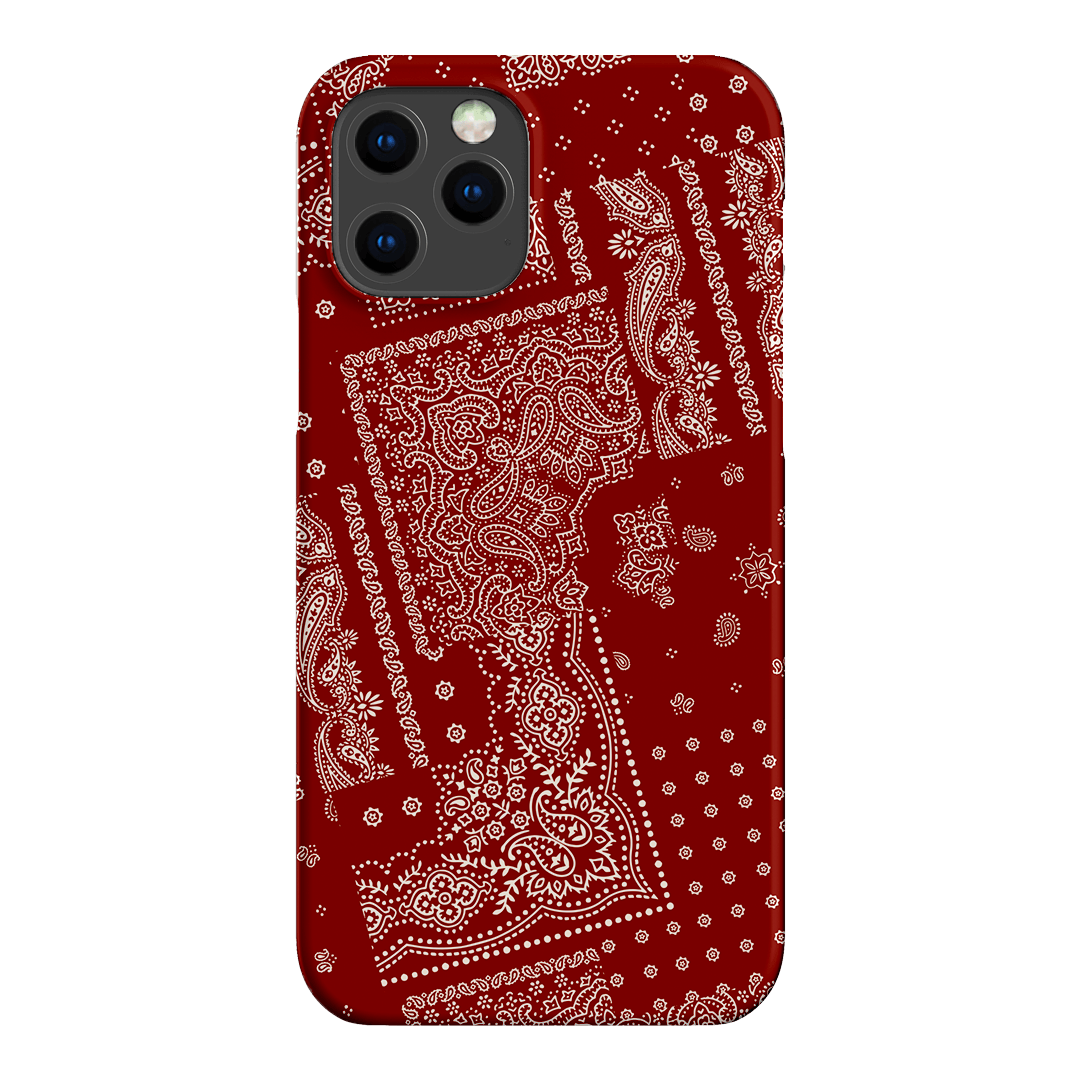 Paisley Crimson Printed Phone Cases iPhone 12 Pro Max / Snap by The Dairy - The Dairy