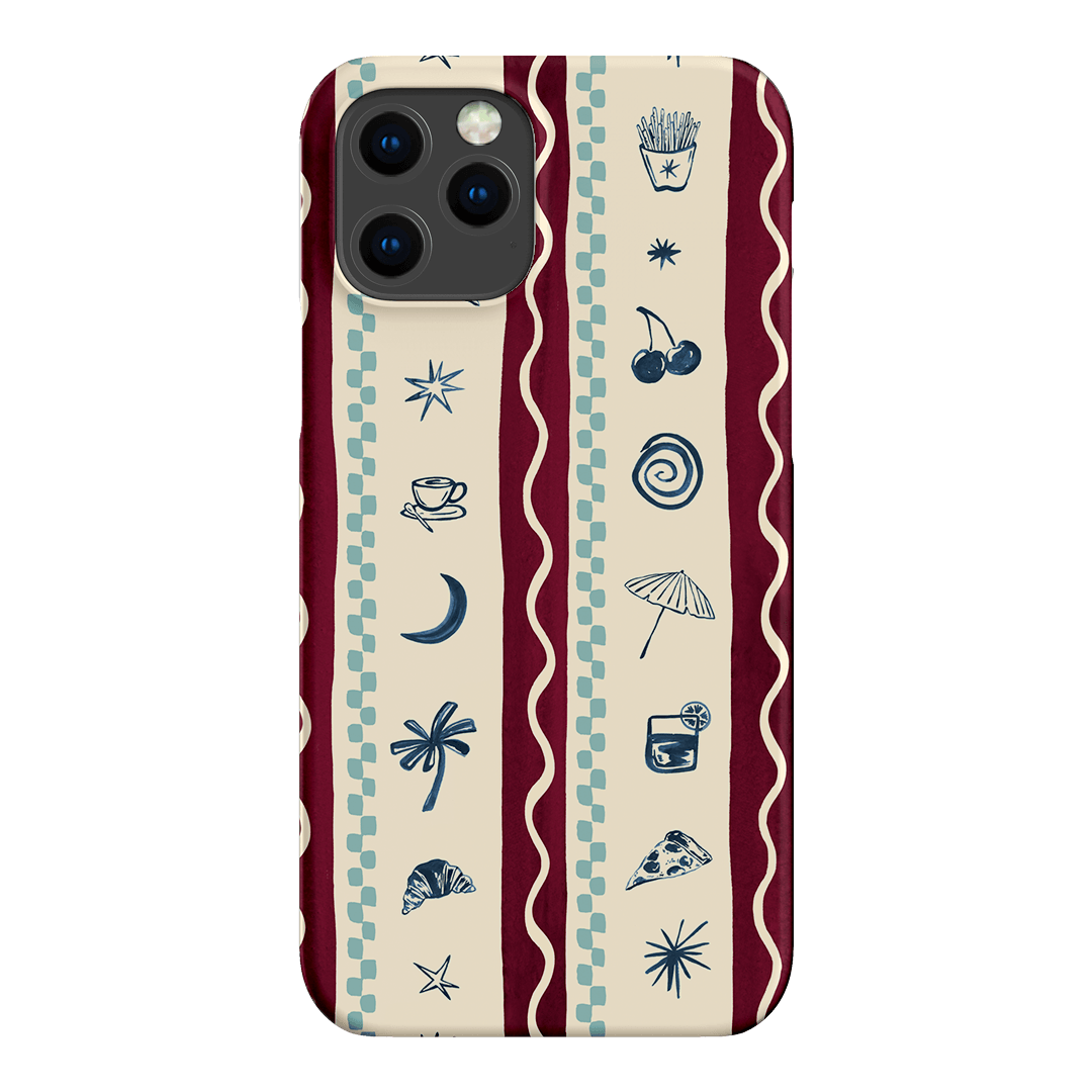 Summer Snacks Burgundy Printed Phone Cases iPhone 12 Pro Max / Snap by Charlie Taylor - The Dairy