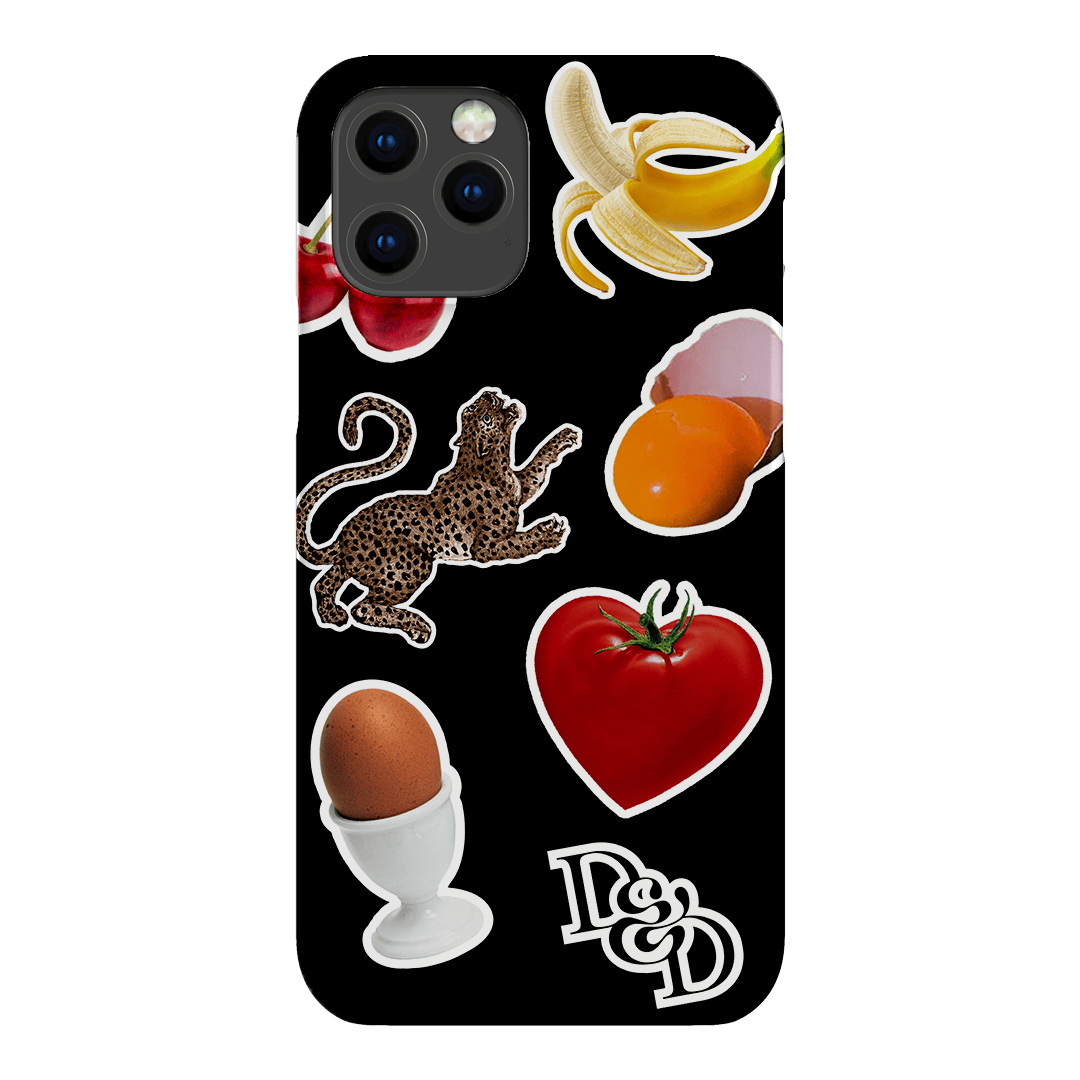 Sunday Stickers Black Printed Phone Cases by Desmond & Dempsey - The Dairy