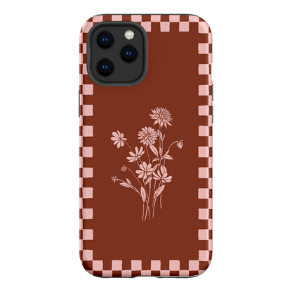 Dahlia Check Printed Phone Cases iPhone 12 Pro Max / Armoured by Typoflora - The Dairy