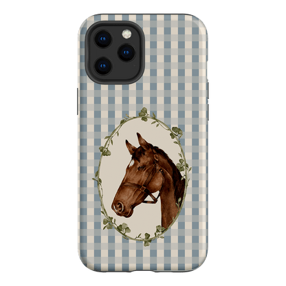 Gingham Horse Printed Phone Cases iPhone 12 Pro Max / Armoured by Kasiags Art - The Dairy