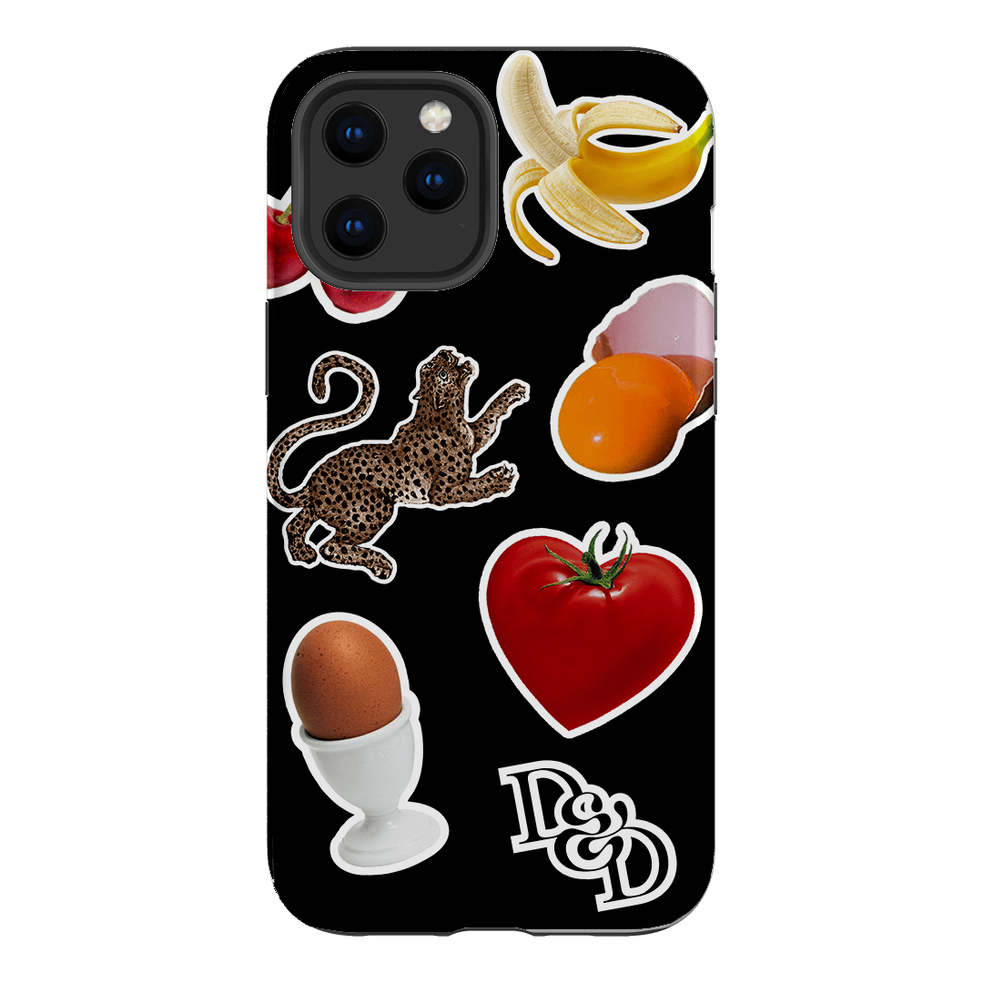 Sunday Stickers Black Printed Phone Cases by Desmond & Dempsey - The Dairy