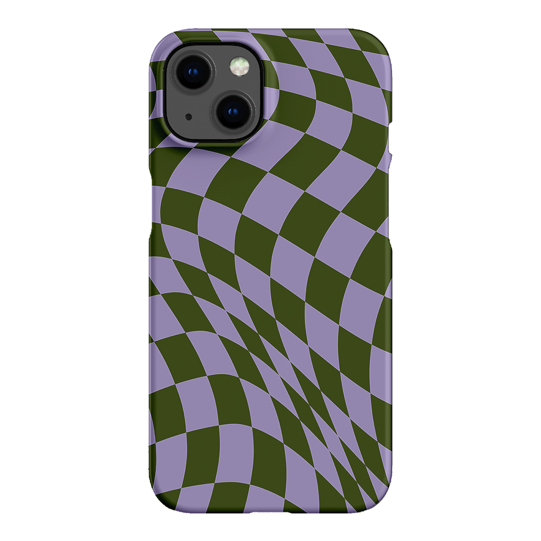 Wavy Check Forest on Lilac Matte Case Matte Phone Cases iPhone 13 / Snap by The Dairy - The Dairy