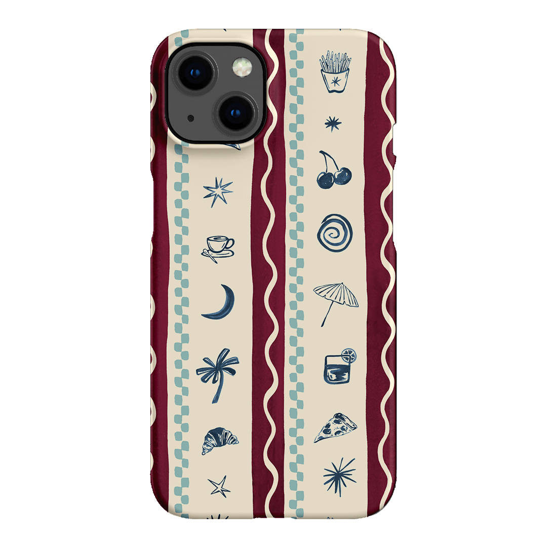 Summer Snacks Burgundy Printed Phone Cases iPhone 13 / Snap by Charlie Taylor - The Dairy